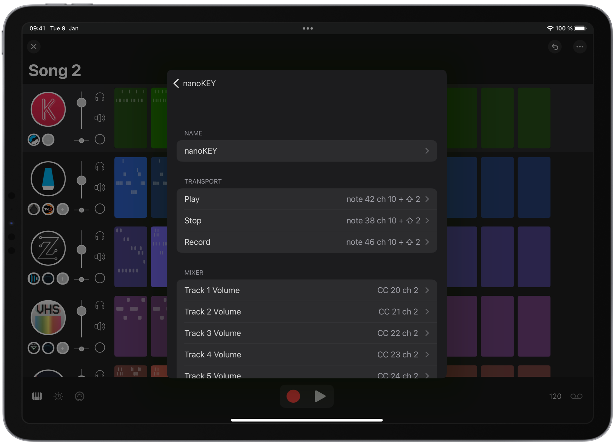MIDI mapping